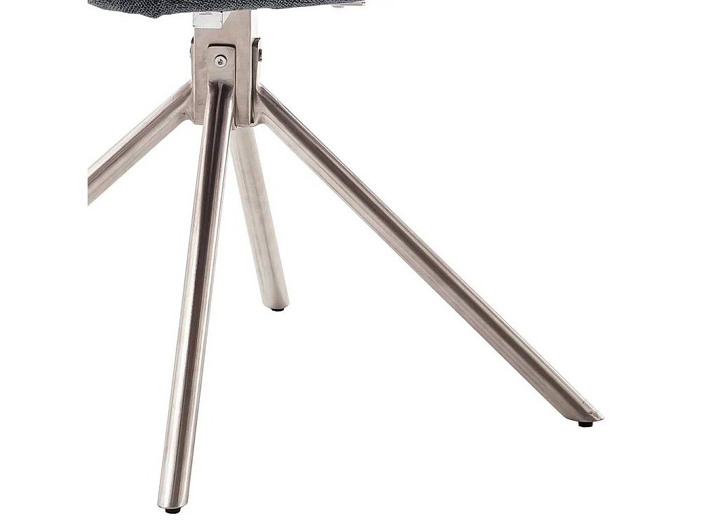 Esstischstuhl Set Anthrazit aus Chenillegewebe Edelstahl (2er Set)