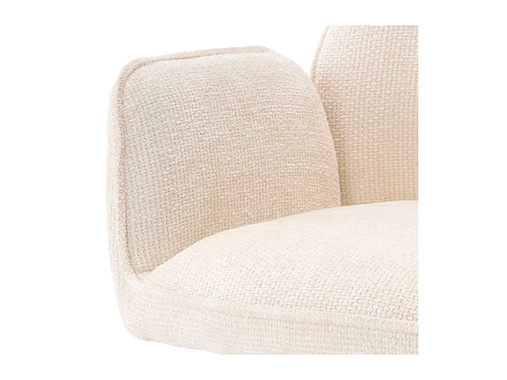 Esszimmerstuhl Polsterstuhl mit Armlehnen in Cremeweiß (2er Set)