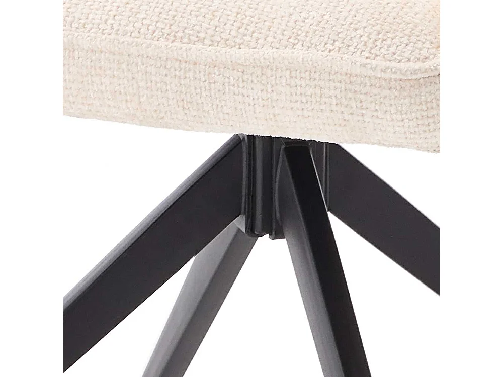 Esszimmerstuhl Polsterstuhl mit Armlehnen in Cremeweiß (2er Set)