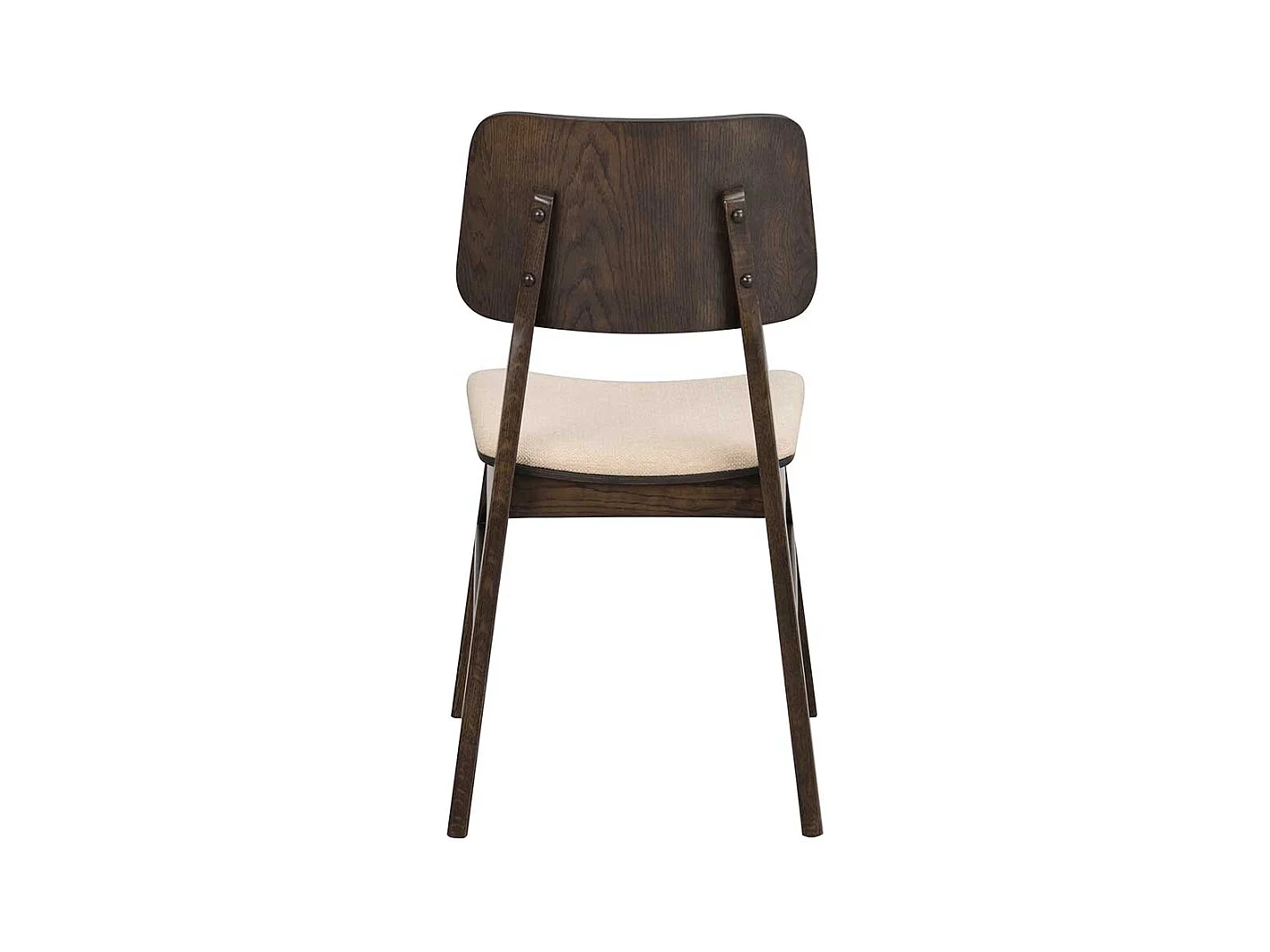 Stuhl Küche in Eiche dunkel & Beige Massivholz (2er Set)