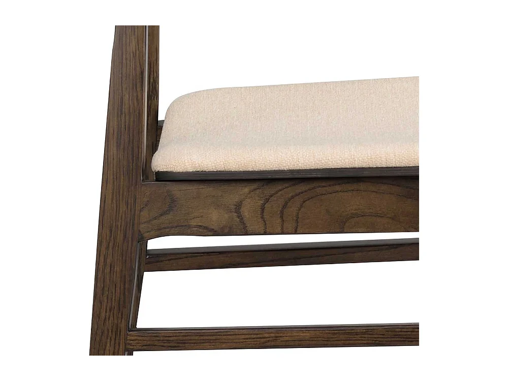 Stuhl Küche in Eiche dunkel & Beige Massivholz (2er Set)