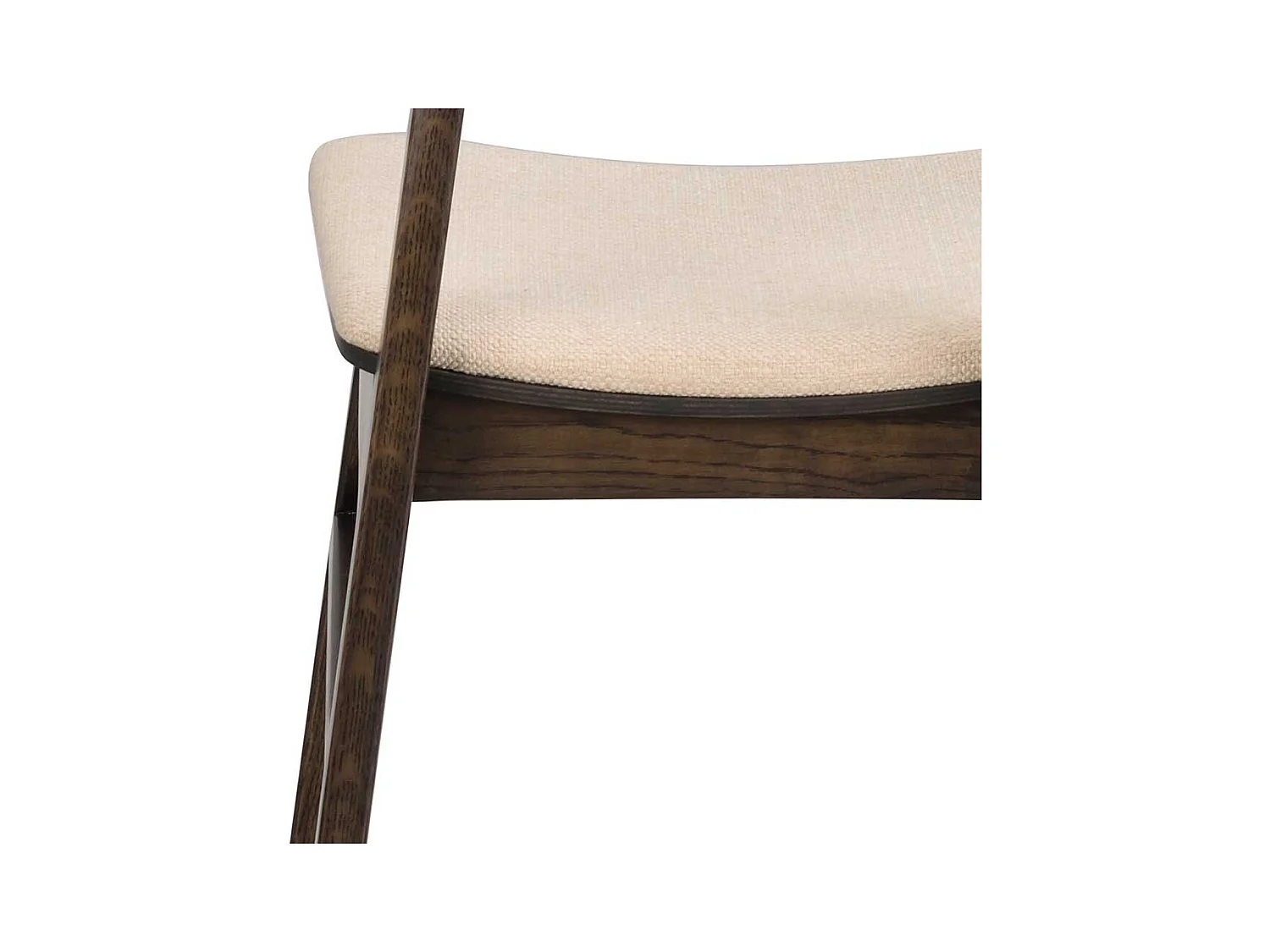 Stuhl Küche in Eiche dunkel & Beige Massivholz (2er Set)
