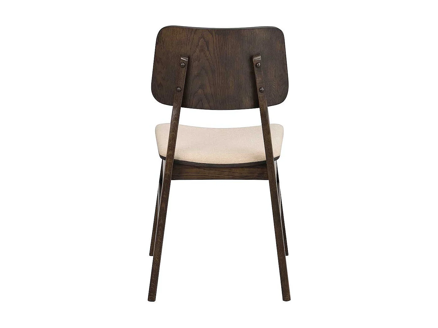 Stuhl Küche in Eiche dunkel & Beige Massivholz (2er Set)