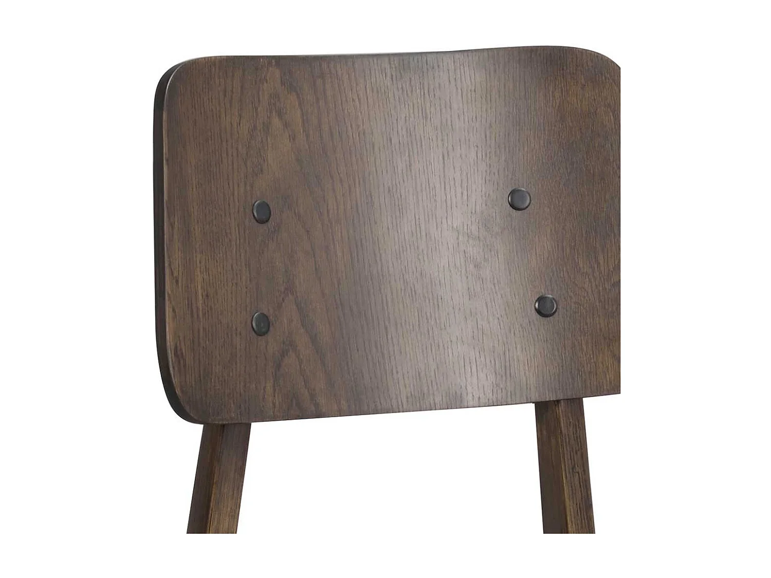 Stuhl Küche in Eiche dunkel & Beige Massivholz (2er Set)