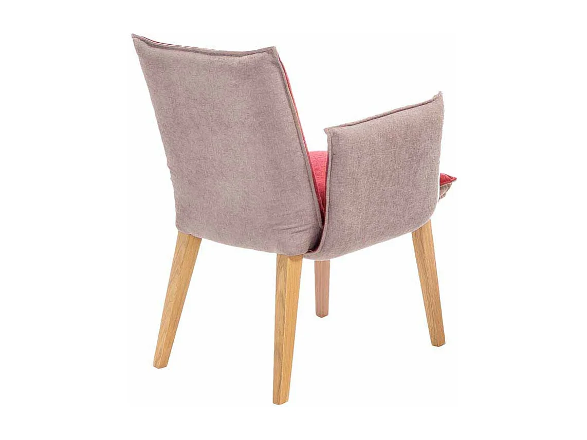 Polsterstuhl in Rot Beige Armlehnen (2er Set)