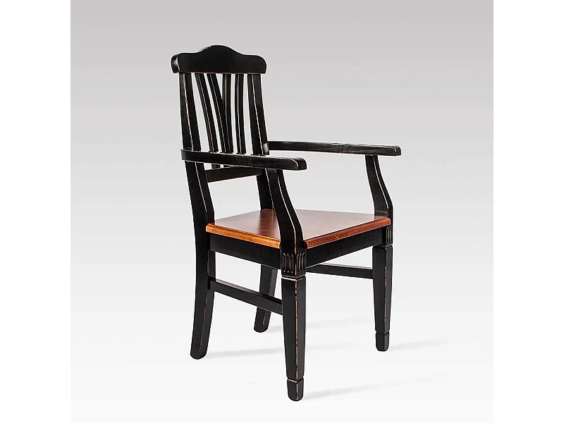 Armlehnen Esszimmerstuhl in Schwarz Shabby Chic