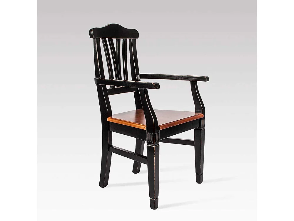 Armlehnen Esszimmerstuhl in Schwarz Shabby Chic