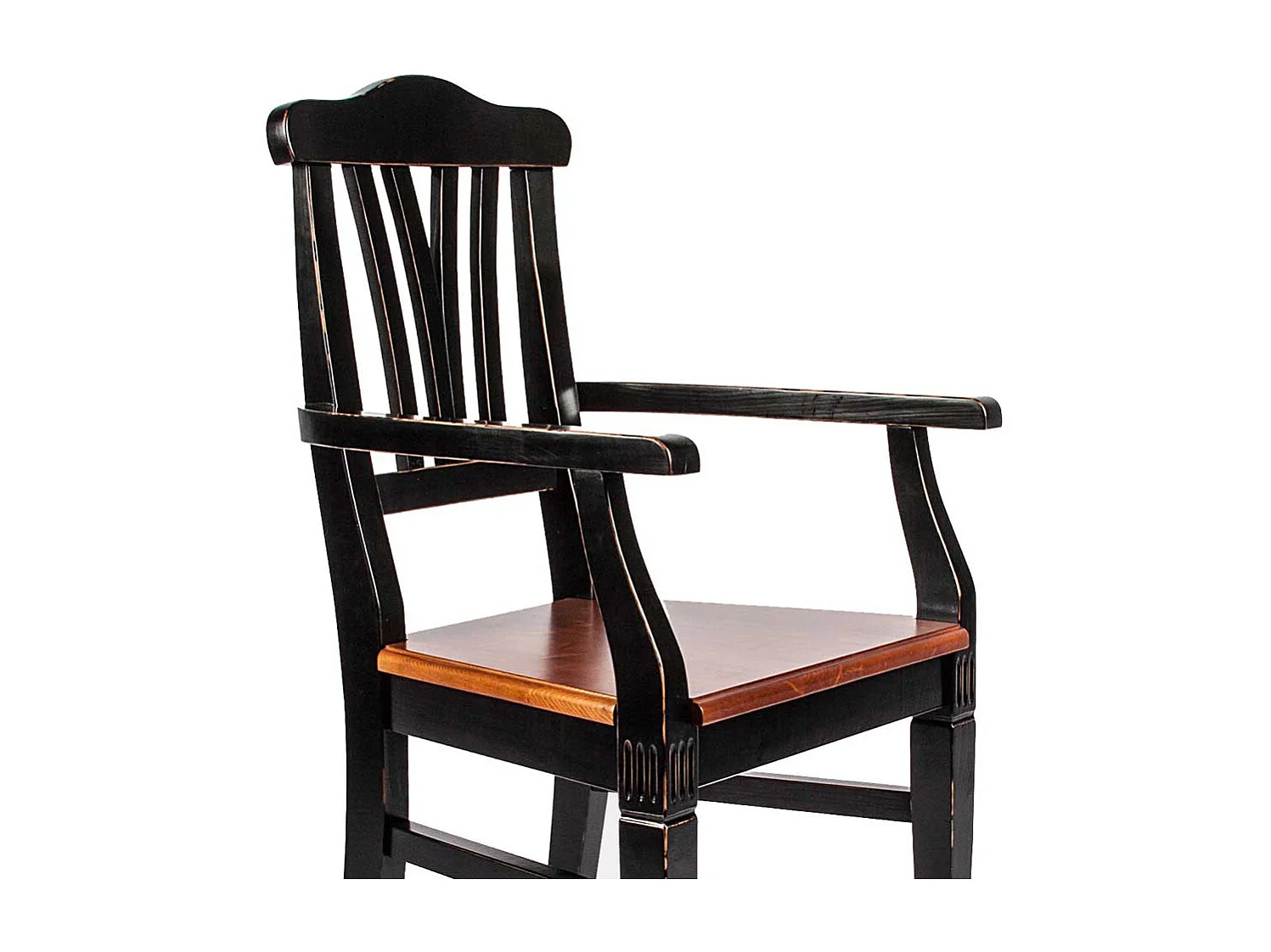 Armlehnen Esszimmerstuhl in Schwarz Shabby Chic