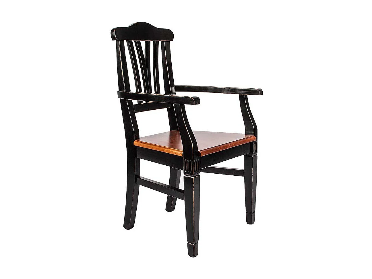 Armlehnen Esszimmerstuhl in Schwarz Shabby Chic