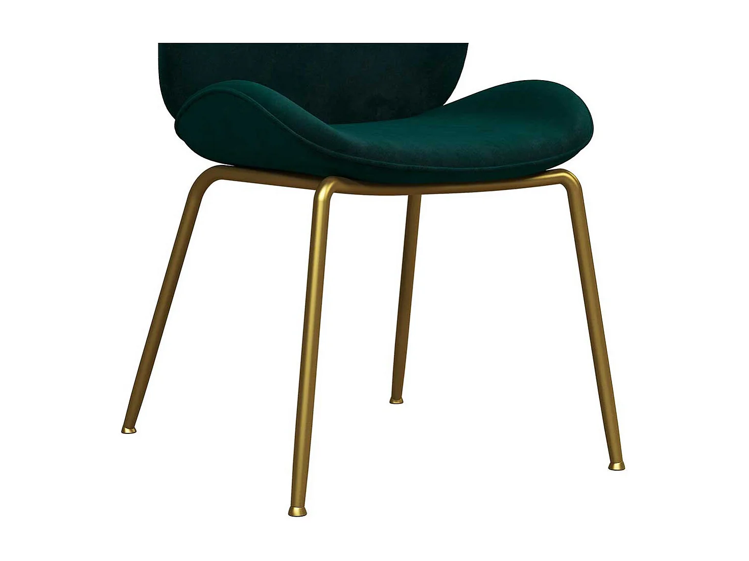 Metallgestell Stuhl in Petrol und Messingfarben Samt