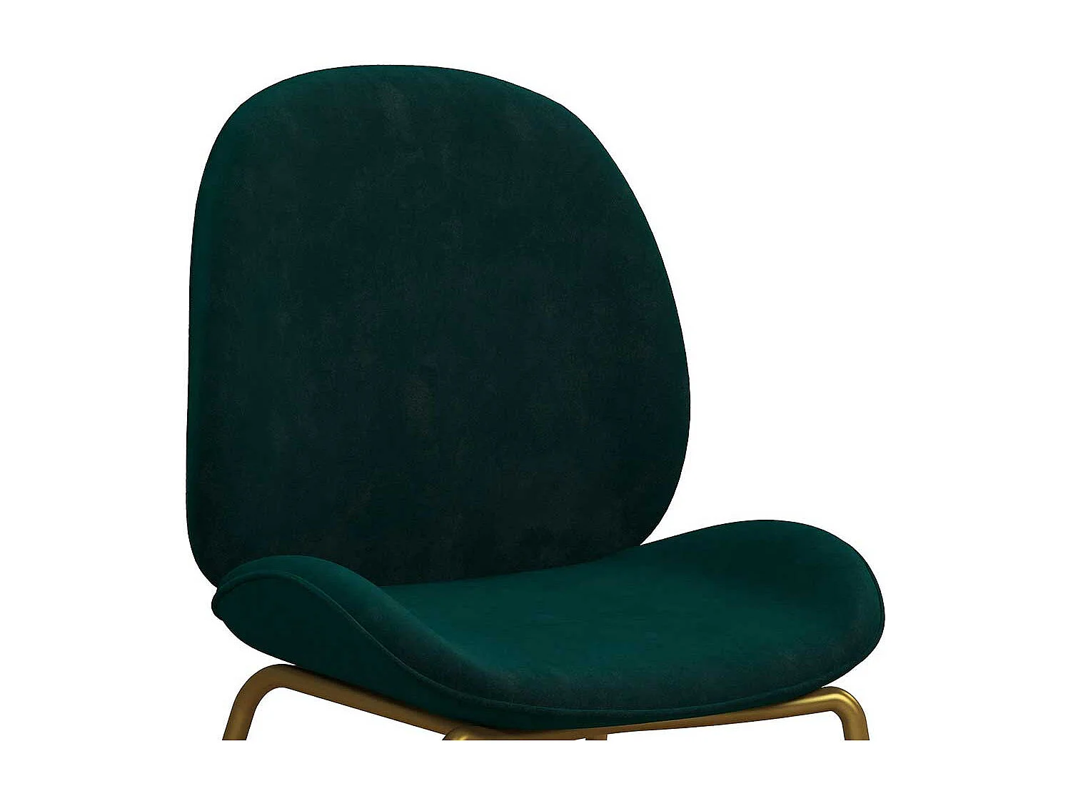 Metallgestell Stuhl in Petrol und Messingfarben Samt