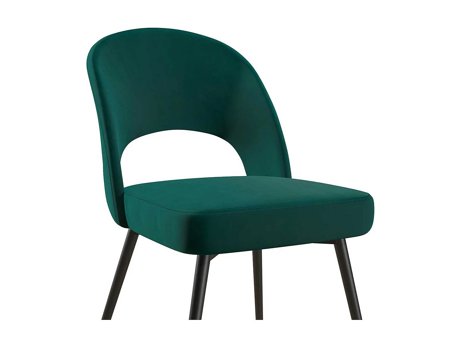 Esstisch Stuhl in Grün und Schwarz Ausschnitt in der Rückenlehne