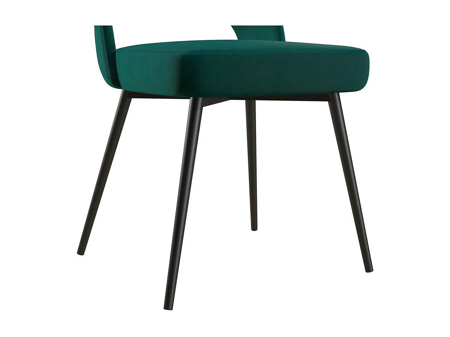 Esstisch Stuhl in Grün und Schwarz Ausschnitt in der Rückenlehne