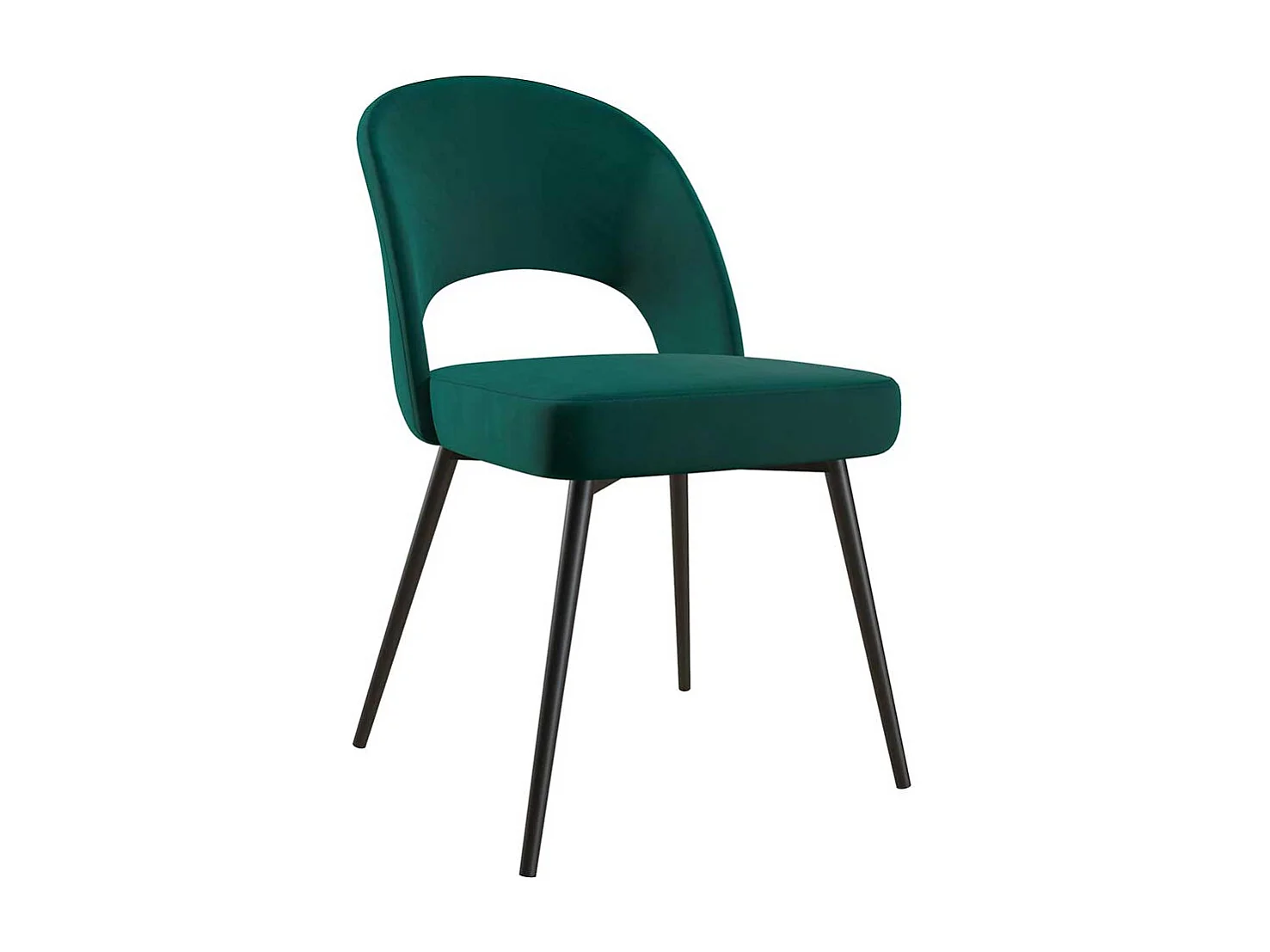 Esstisch Stuhl in Grün und Schwarz Ausschnitt in der Rückenlehne