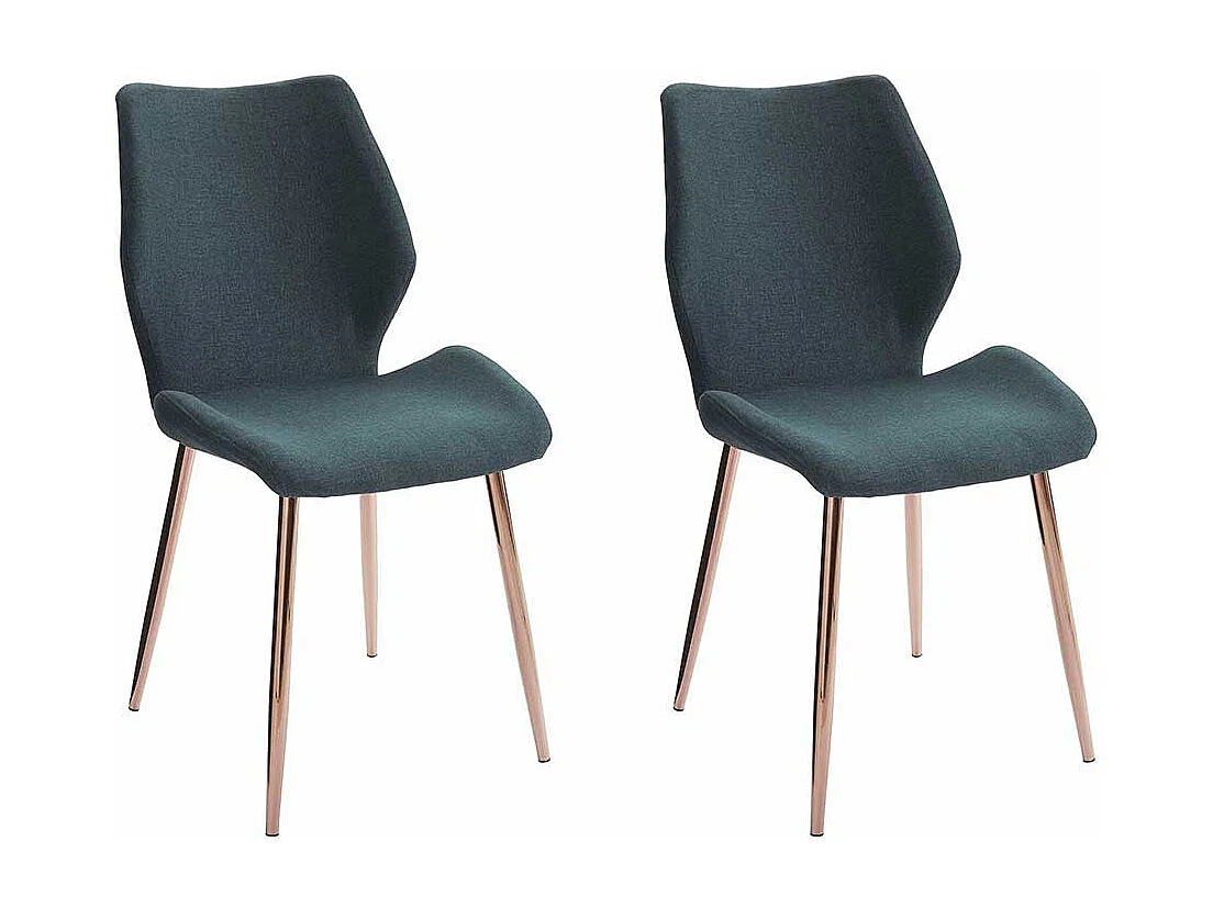 Moderne Esstisch Stühle in Dunkelgrün Kupferfarben (2er Set)