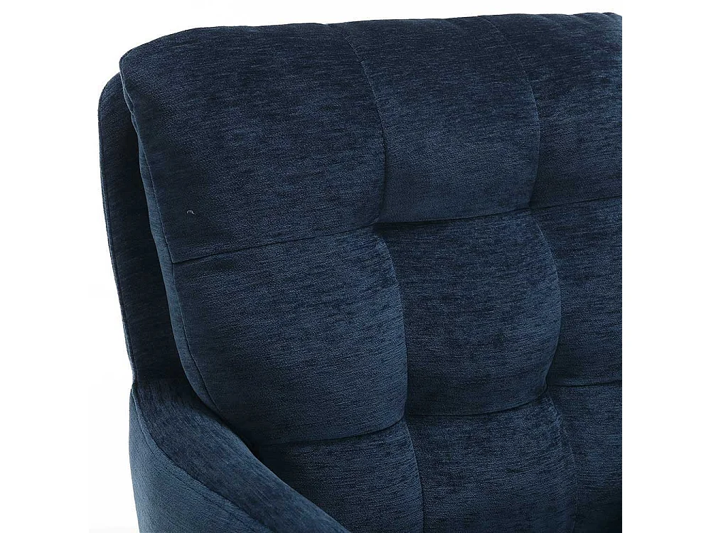 Polsterstuhl Stuhl Set in Blau aus Chenillegewebe (2er Set)