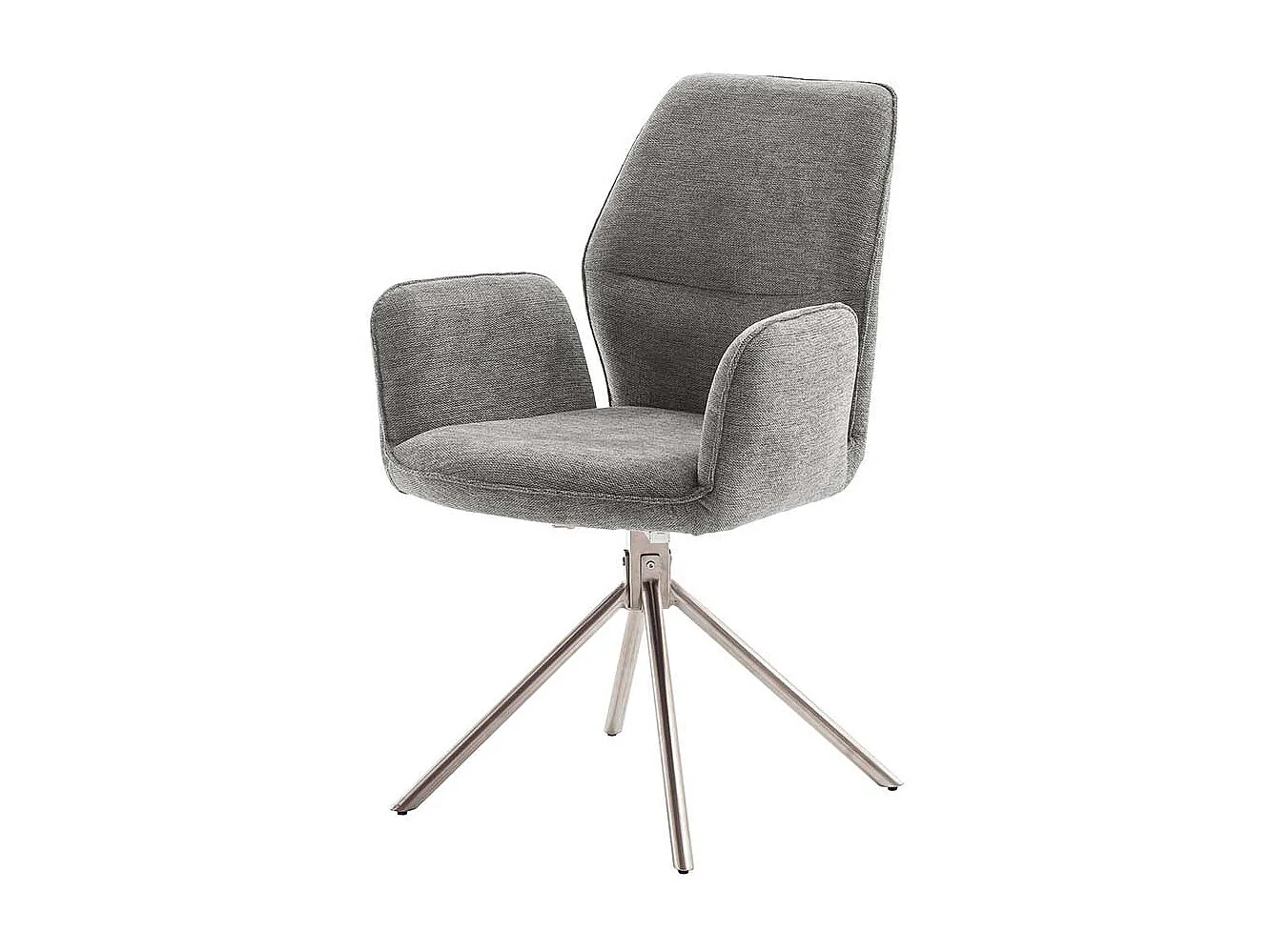 Esstischstühle mit Armlehnen aus Chenillegewebe Edelstahl (2er Set)