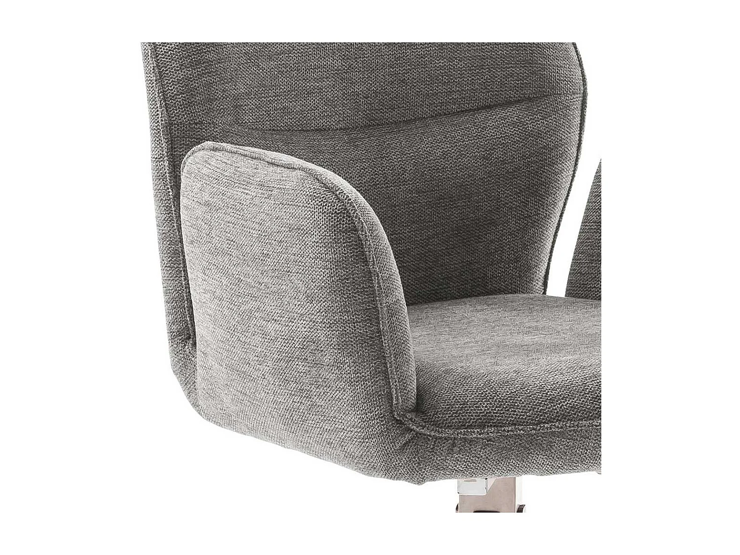 Esstischstühle mit Armlehnen aus Chenillegewebe Edelstahl (2er Set)