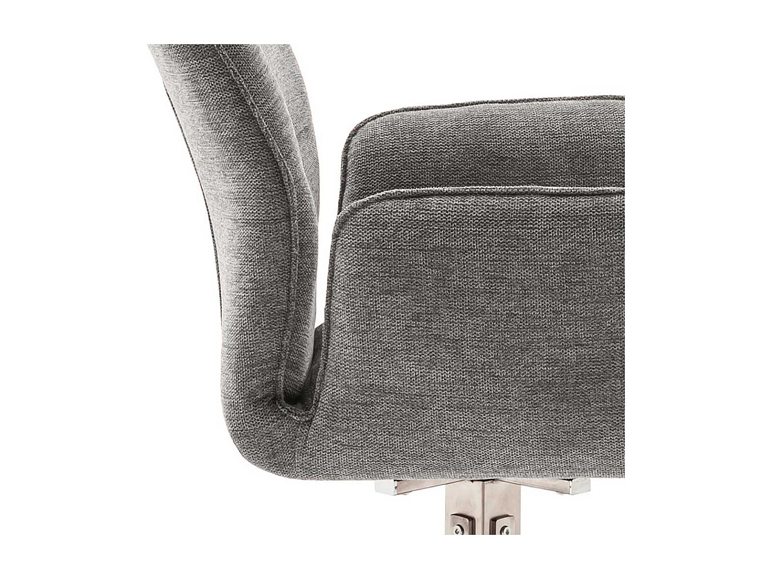 Esstischstühle mit Armlehnen aus Chenillegewebe Edelstahl (2er Set)