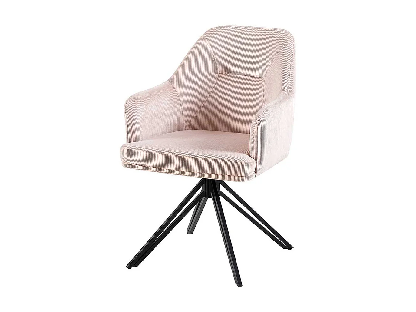 Rosa Esstisch Stühle drehbar aus Cord Gestell aus Metall (2er Set)