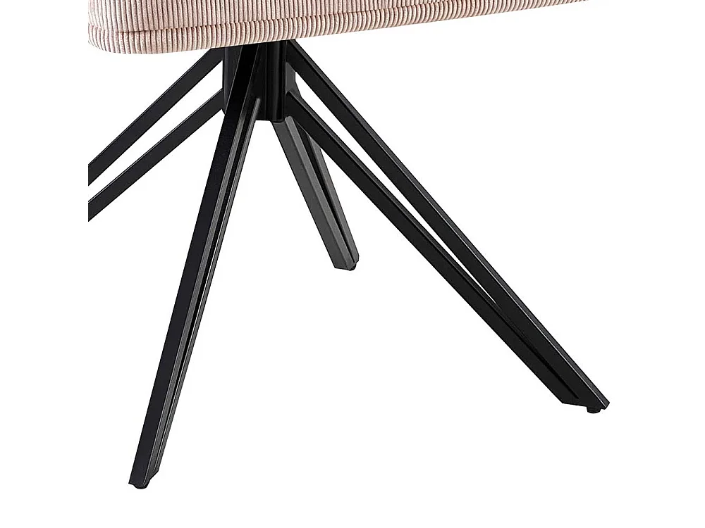 Rosa Esstisch Stühle drehbar aus Cord Gestell aus Metall (2er Set)