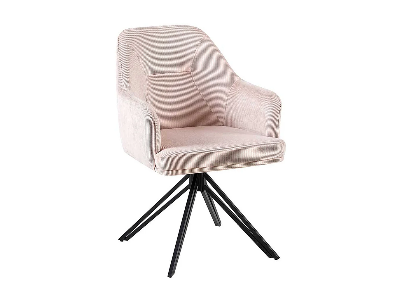 Rosa Esstisch Stühle drehbar aus Cord Gestell aus Metall (2er Set)