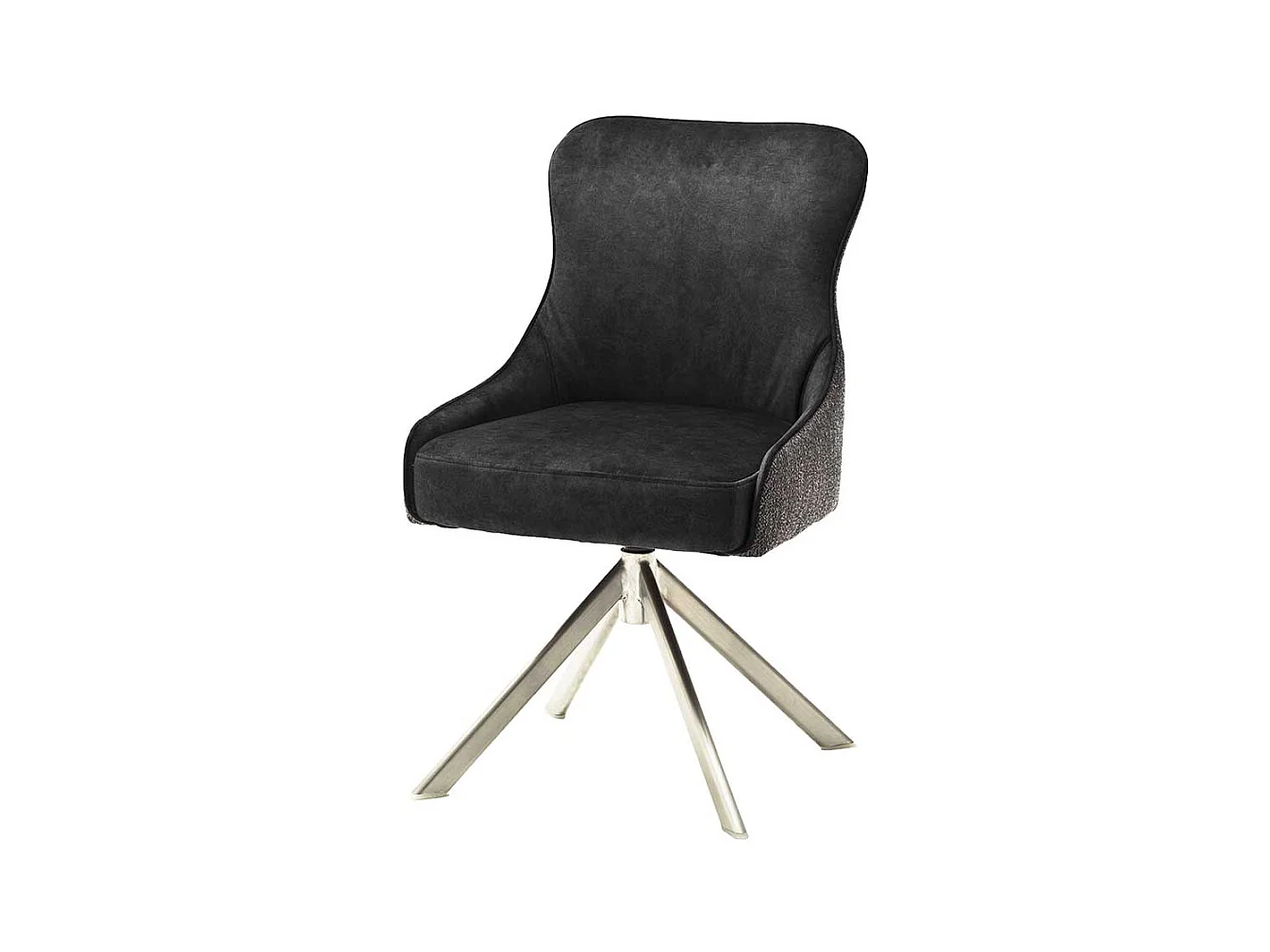 Esszimmer St�hle in Anthrazit Stoff drehbar (2er Set)