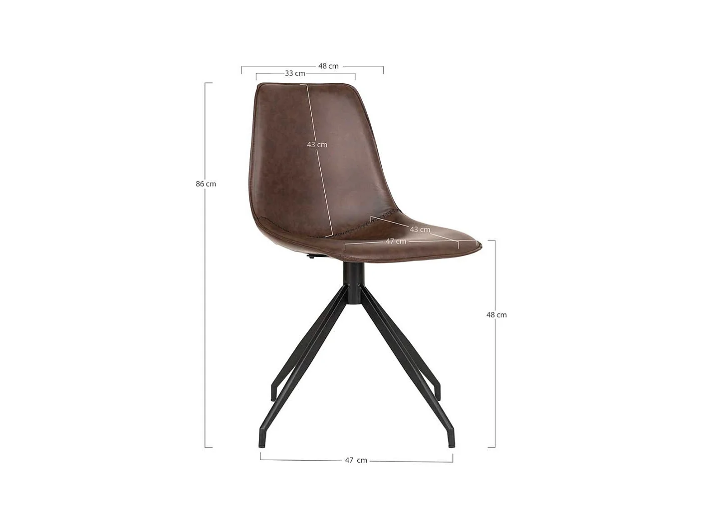 Drehbare Esstischstühle in Dunkelbraun Schwarz (2er Set)