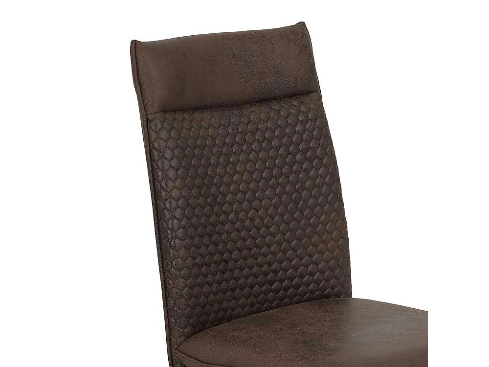 Esszimmerstuhl in Braun Microfaser (Set)