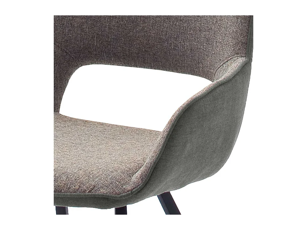 Armstühle in Hellgrau Webstoff Metallgestell (2er Set)