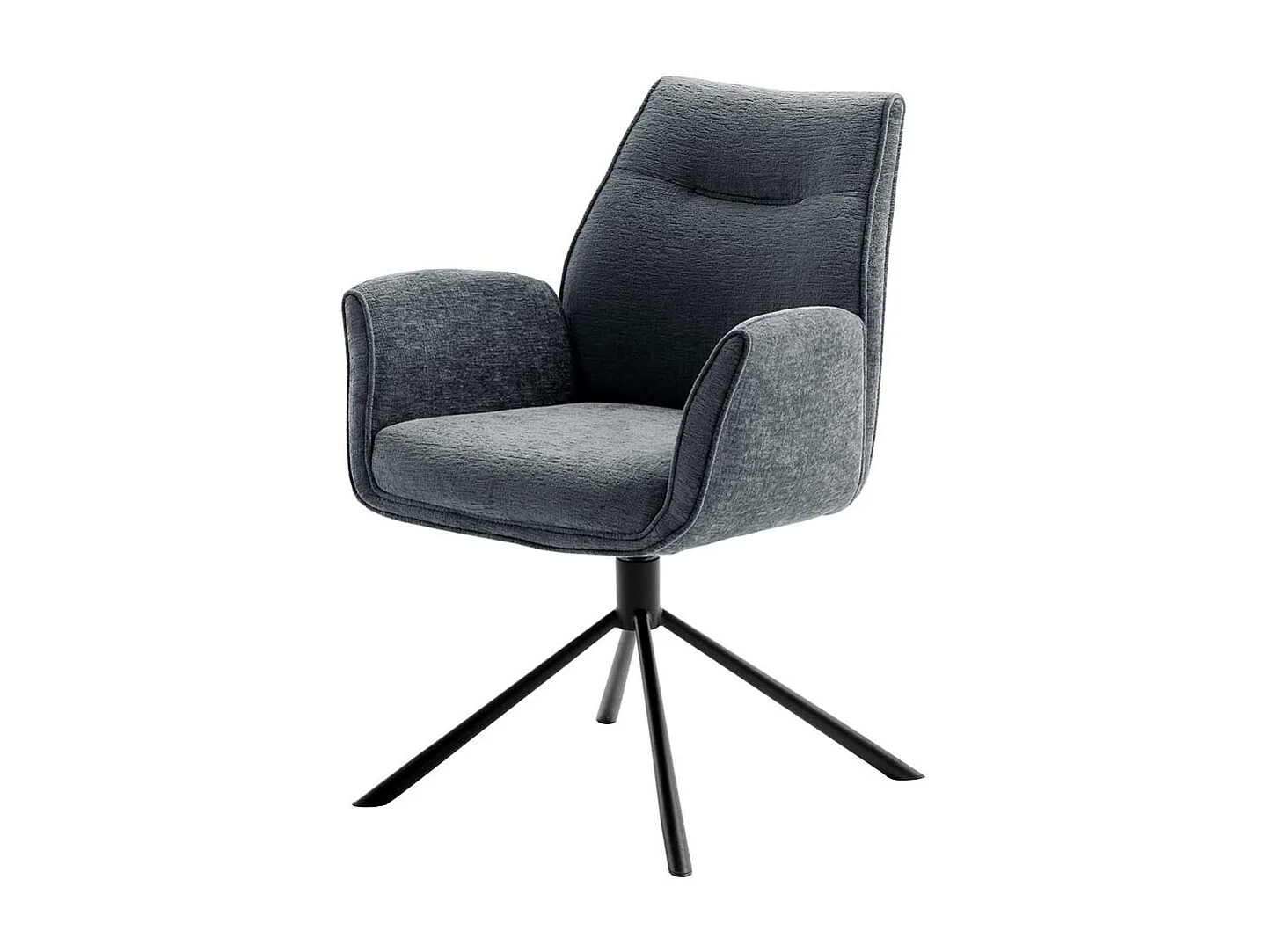 Esszimmerstuhl Anthrazit drehbar Armlehnen (2er Set)