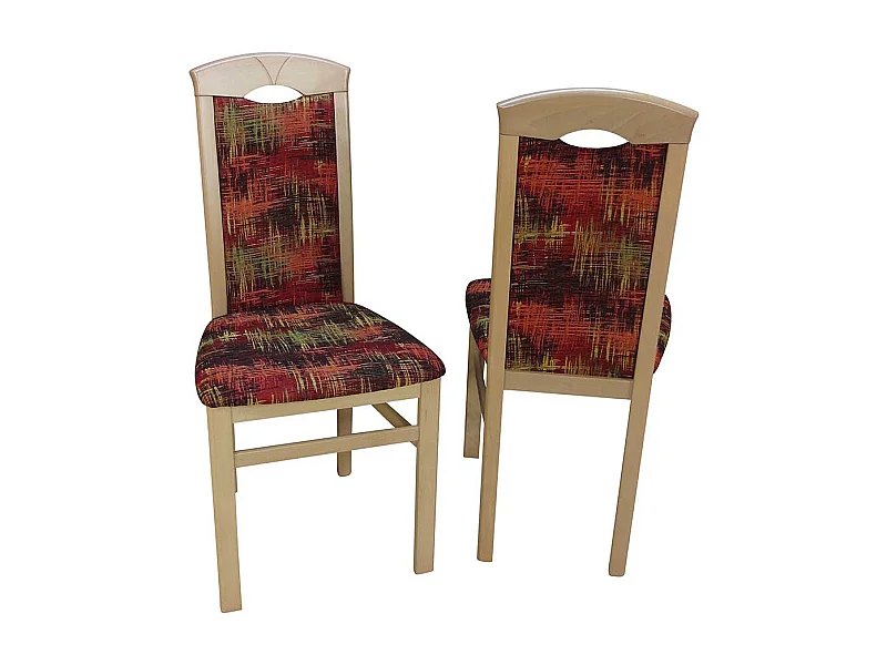 Esstischstuhl Set in Rot Bunt Stoff Buchefarben (2er Set)