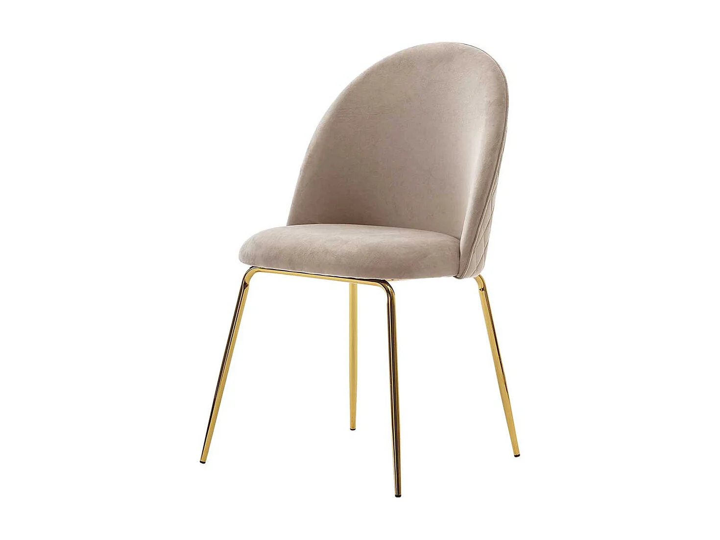 Esszimmer Stühle in Beige Samt Retrostil (2er Set)