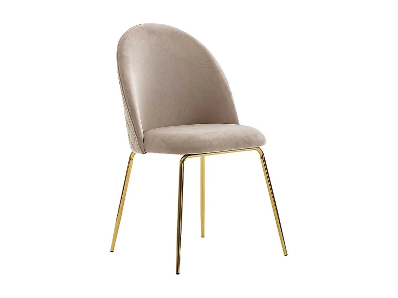 Esszimmer Stühle in Beige Samt Retrostil (2er Set)