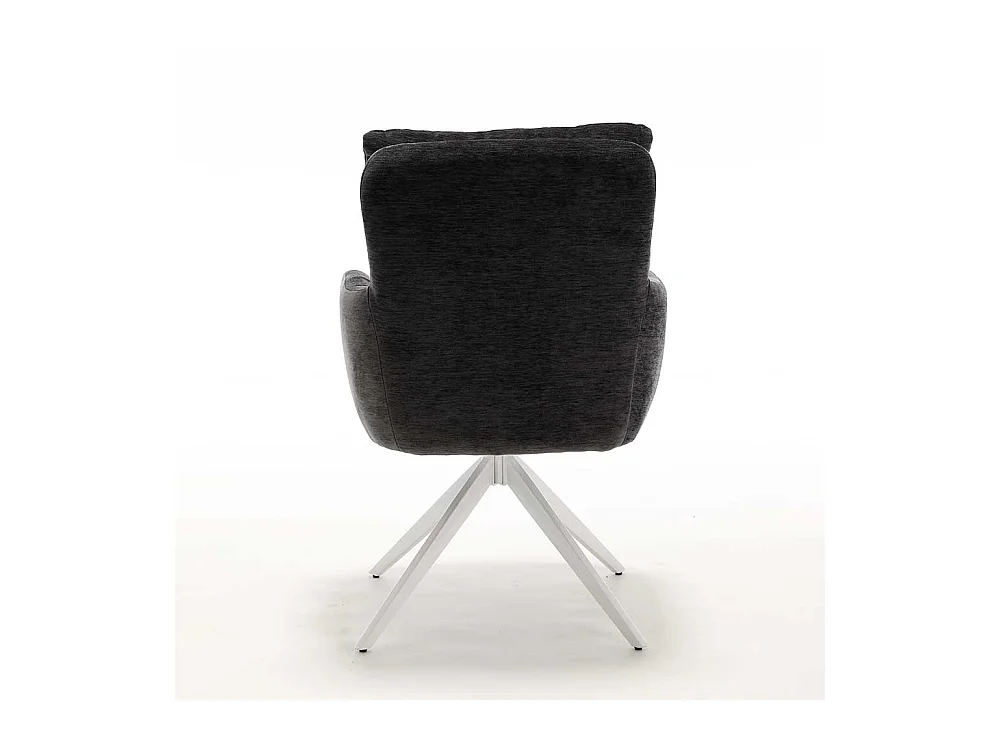 Polsterstuhl Esszimmer Drehbare Stühle aus Chenillegewebe und Metall (2er Set)