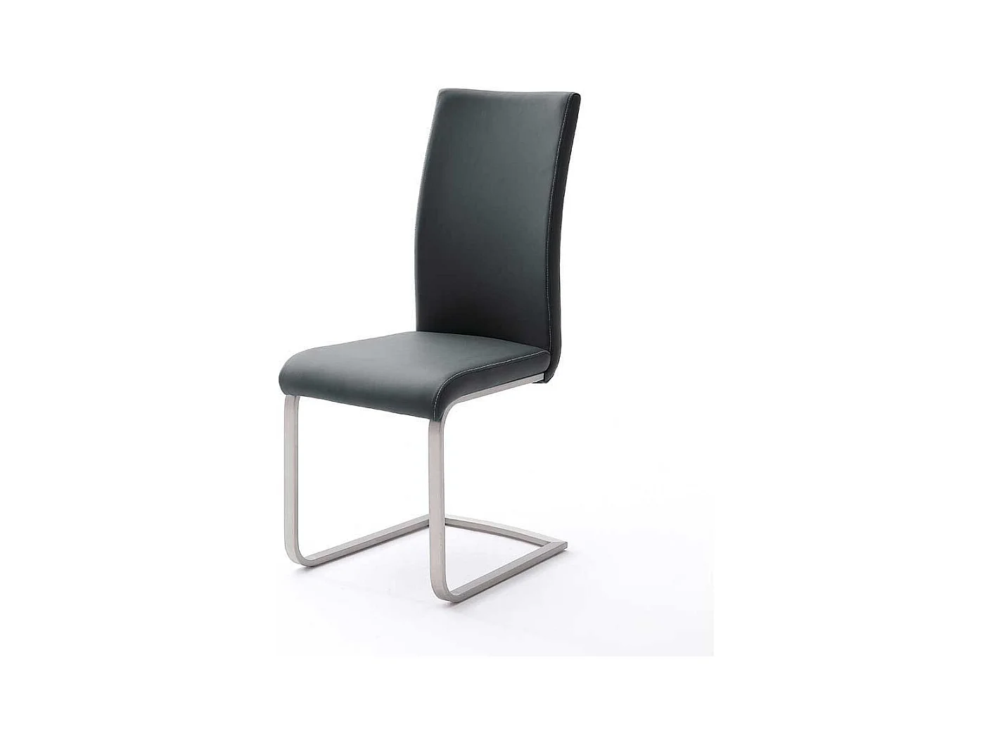 Schwarze Freischwinger aus Edelstahl modern (4er Set)