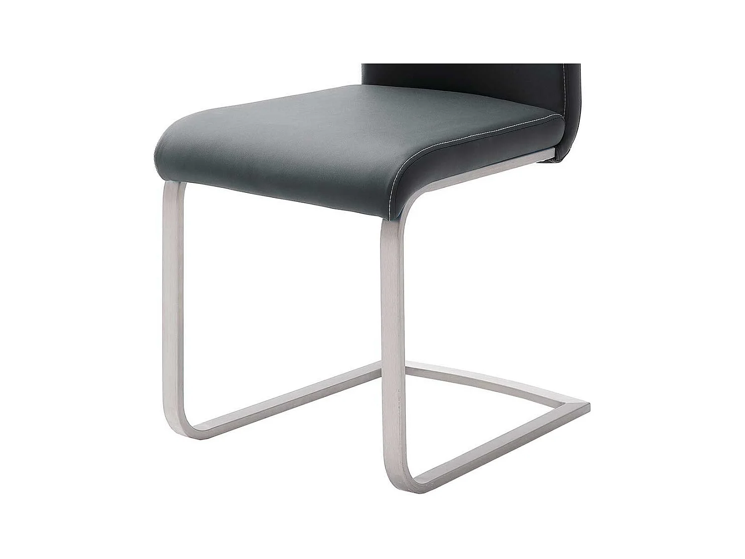 Schwarze Freischwinger aus Edelstahl modern (4er Set)