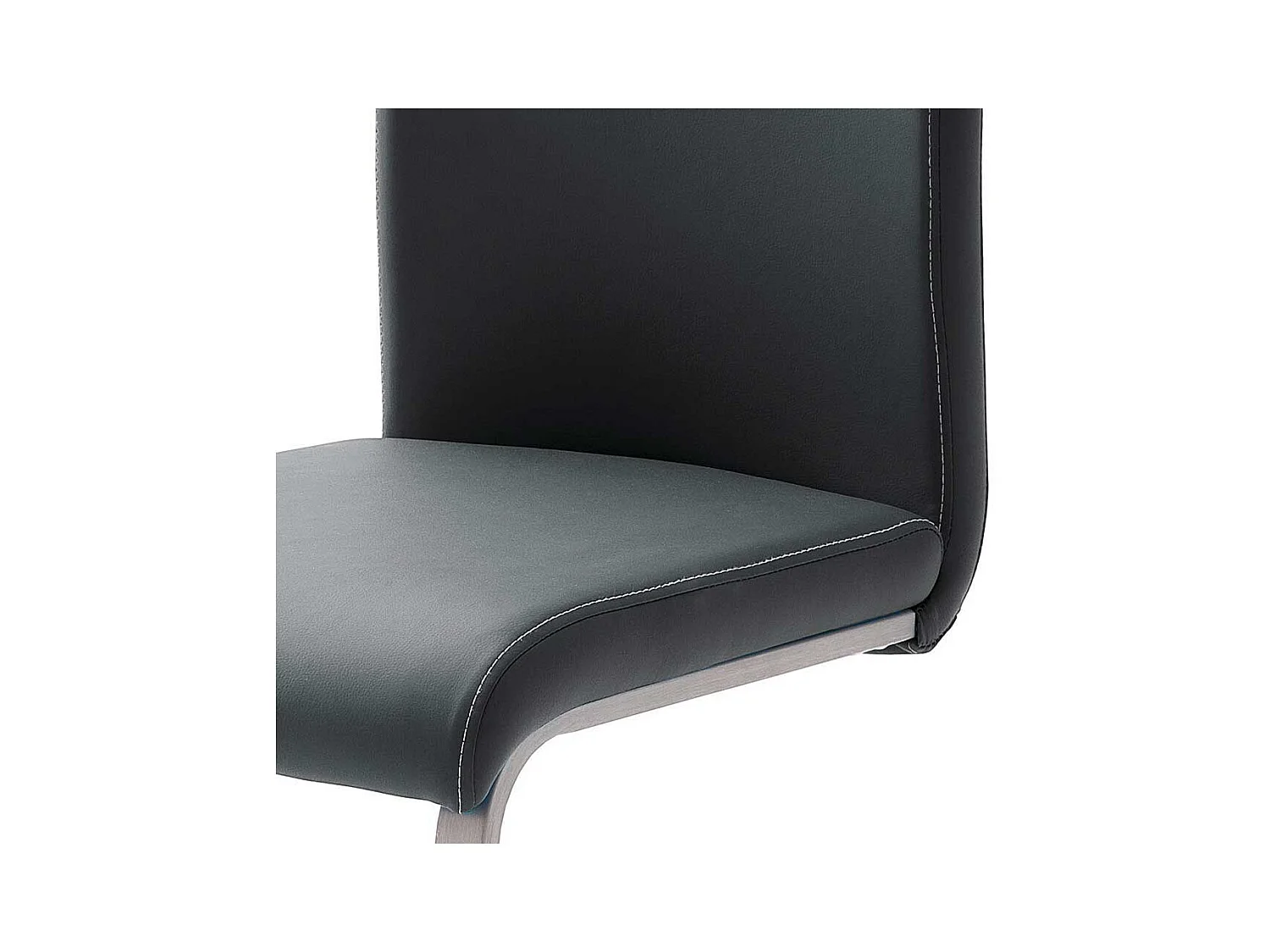 Schwarze Freischwinger aus Edelstahl modern (4er Set)