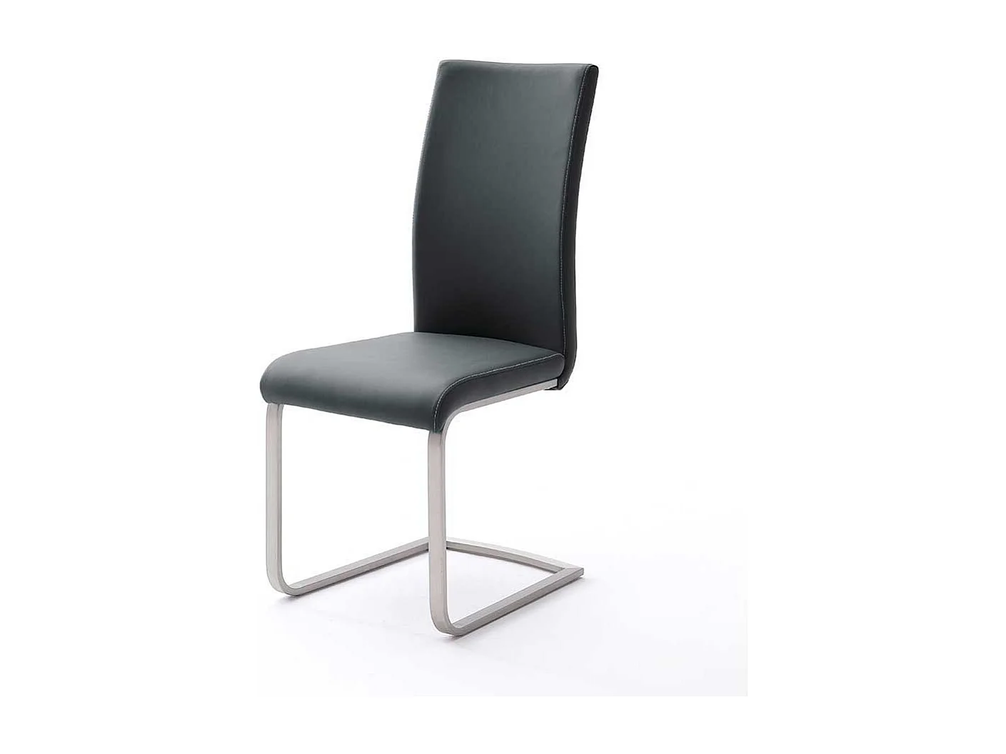 Schwarze Freischwinger aus Edelstahl modern (4er Set)