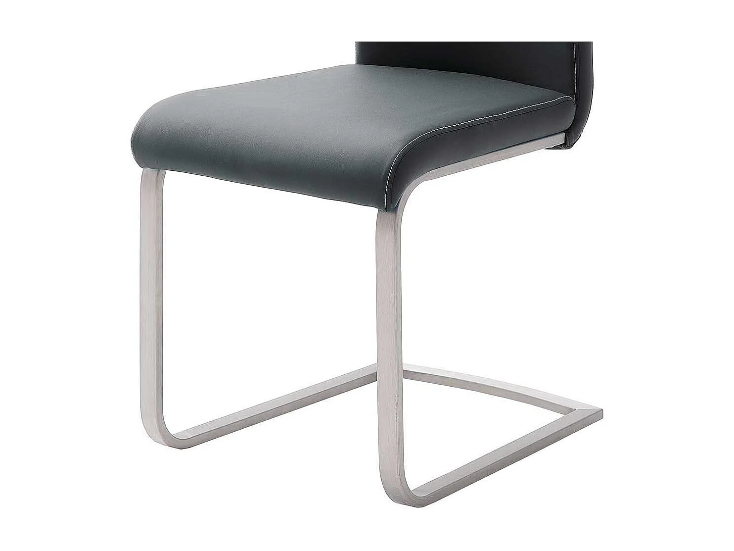 Schwarze Freischwinger aus Edelstahl modern (4er Set)