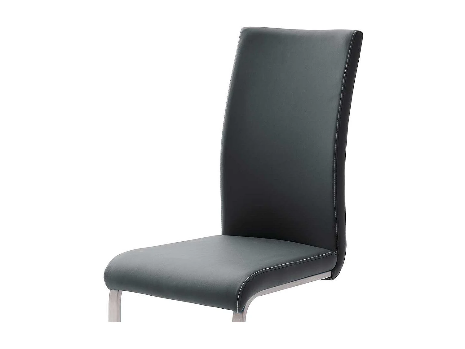 Schwarze Freischwinger aus Edelstahl modern (4er Set)