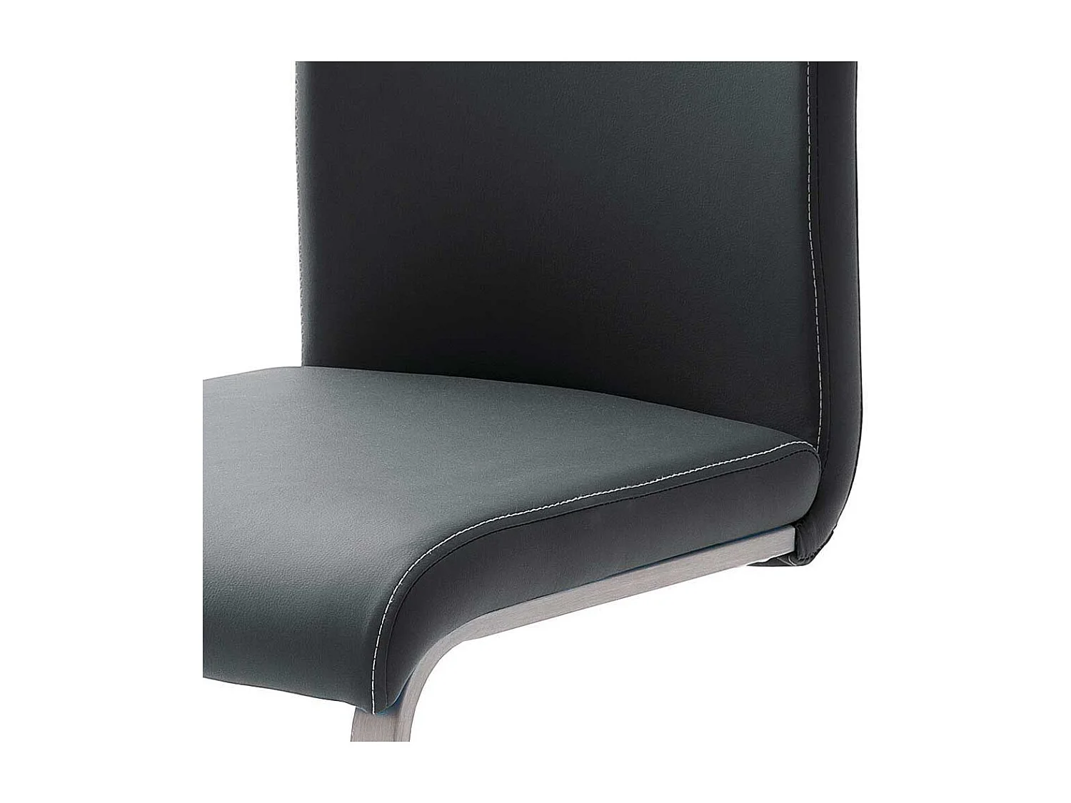 Schwarze Freischwinger aus Edelstahl modern (4er Set)