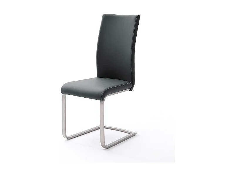 Schwarze Freischwinger aus Edelstahl modern (4er Set)