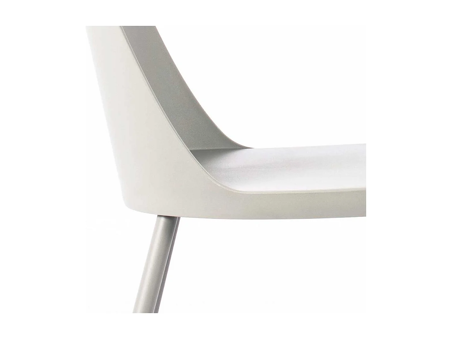 Moderne Esstisch Stühle aus Kunststoff Hellgrau (4er Set)