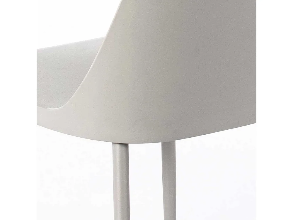 Moderne Esstisch Stühle aus Kunststoff Hellgrau (4er Set)