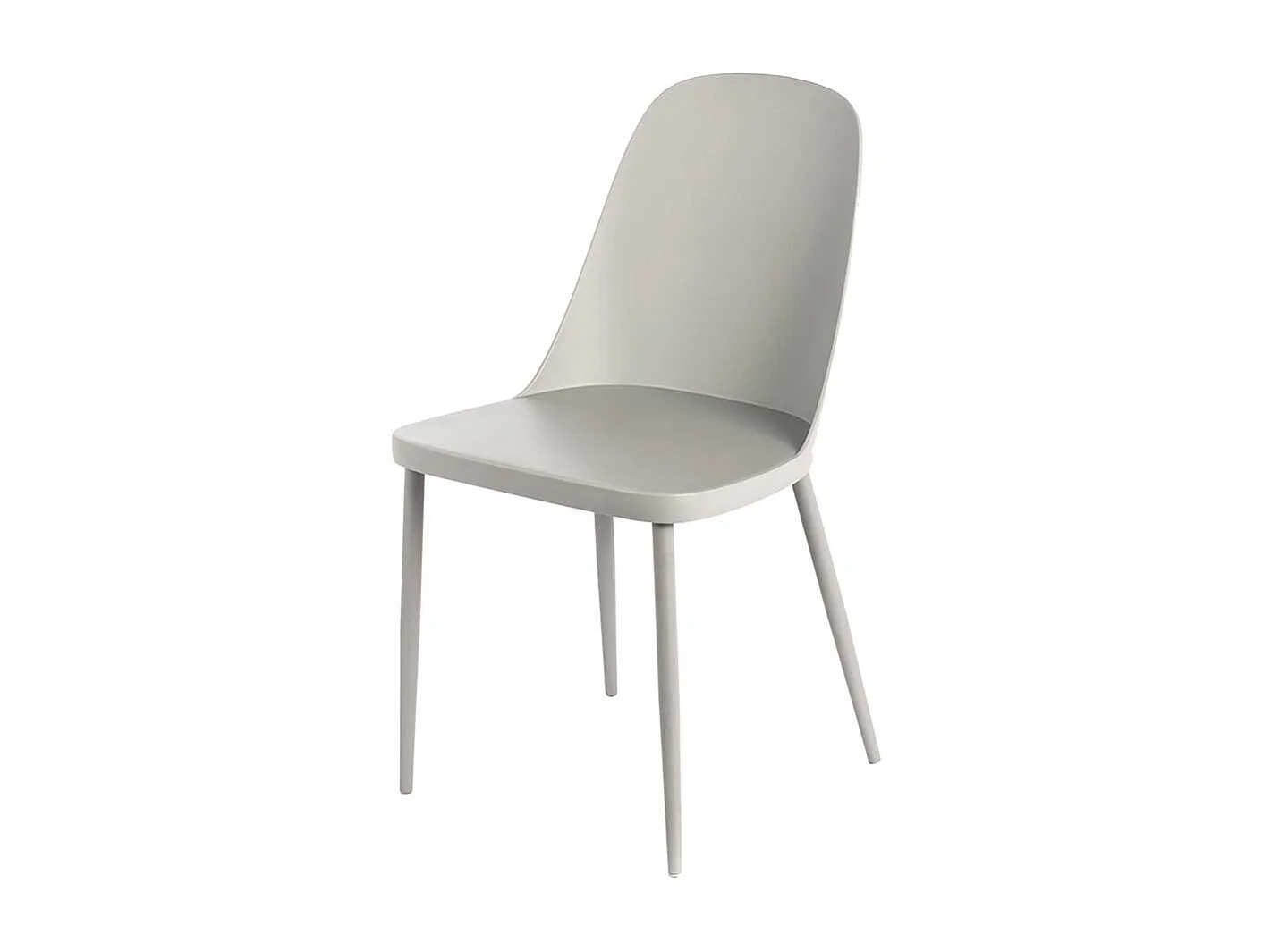 Moderne Esstisch Stühle aus Kunststoff Hellgrau (4er Set)