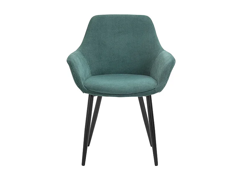 Cordbezug Stühle in Dunkelgrün Armlehnen (2er Set)