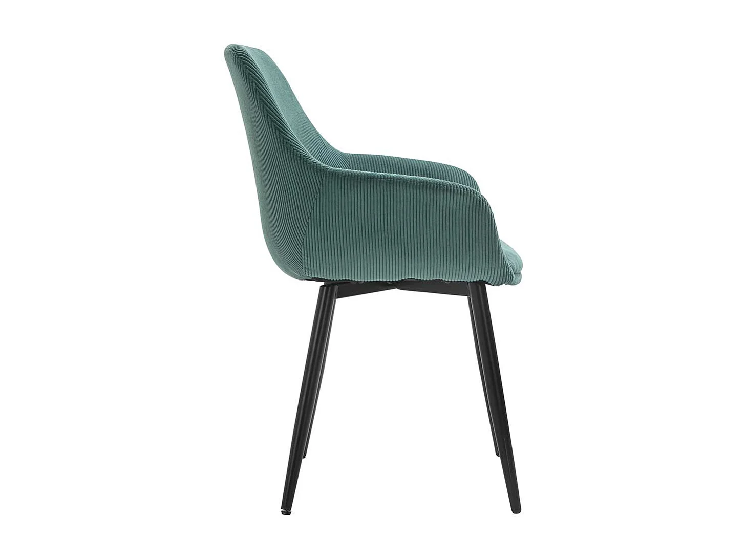 Cordbezug Stühle in Dunkelgrün Armlehnen (2er Set)