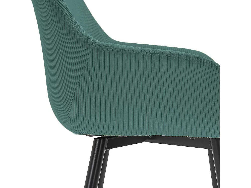 Cordbezug Stühle in Dunkelgrün Armlehnen (2er Set)