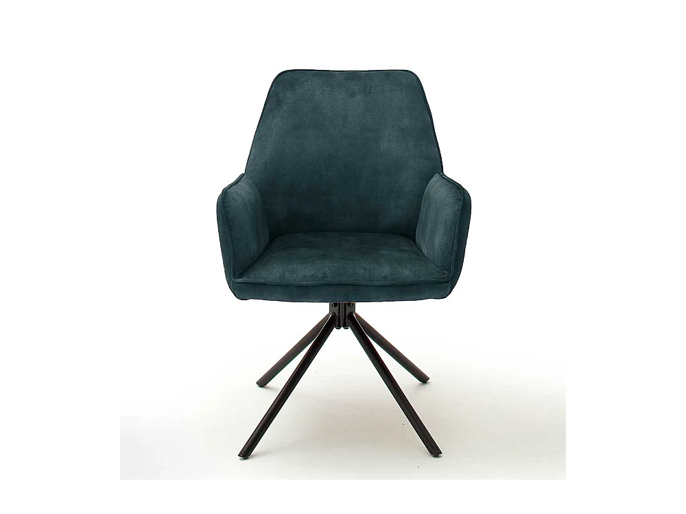 Armlehnenstühle in Petrol und Schwarz drehbar (2er Set)